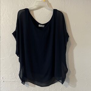 Lola & Sophie Navy Layered Chiffon Blouse
